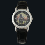 Chevaux noirs et Brown Montre personnalisée<br><div class="desc">Belle montre de chevaux avec montre de femmes de jante noire. Disponible également dans les montres pour hommes et pour enfants.</div>