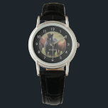 Chevaux noirs et Brown Montre personnalisée<br><div class="desc">Belle montre de chevaux avec montre de femmes de jante noire. Disponible également dans les montres pour hommes et pour enfants.</div>