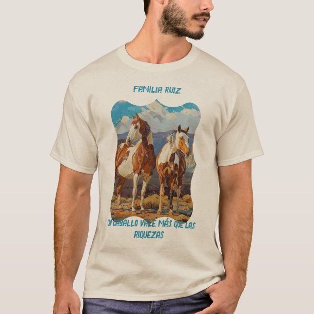 Chevaux personnalisables dans le T-shirt du désert (Devant)
