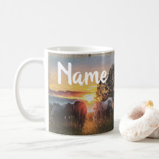 Chevaux personnalisés Ranch Farm Design Café Mug