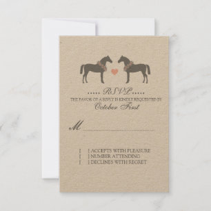 Chevaux rose et gris Mariage RSVP