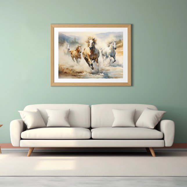 Chevaux sauvages, Aquarelle Poster (Créateur téléchargé)