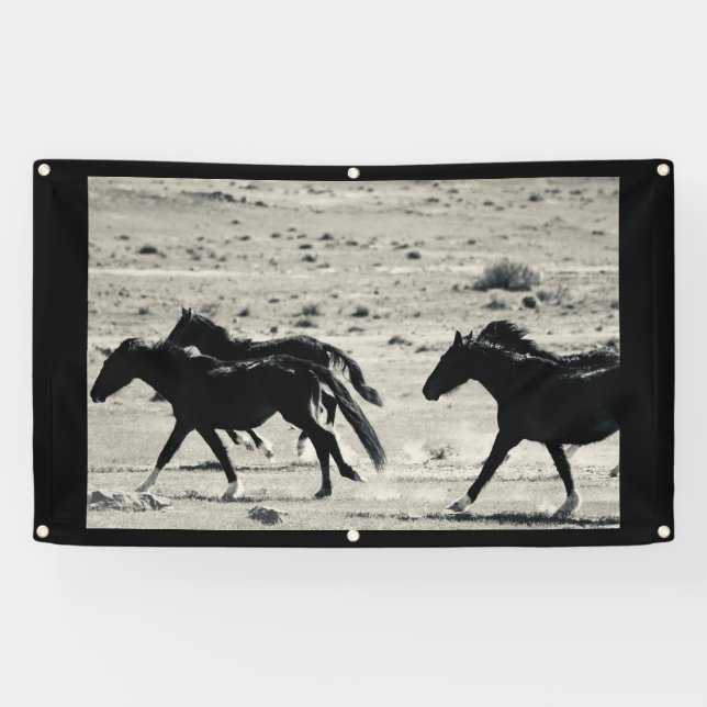 CHEVAUX SAUVAGES de bannière de l'UTAH avec des (Horizontal)
