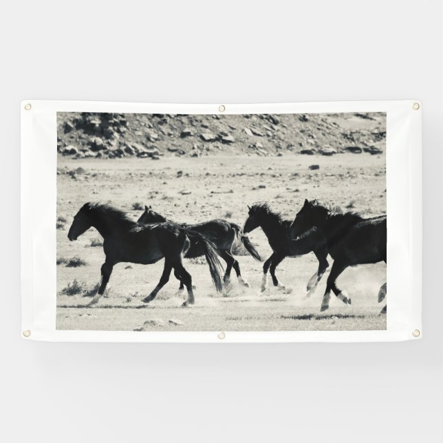 CHEVAUX SAUVAGES DE BANNIÈRE DE L'UTAH AVEC DES (Horizontal)