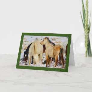 CHEVAUX SAUVAGES DE LA CARTE DE NOËL DE NATIVITÉ D