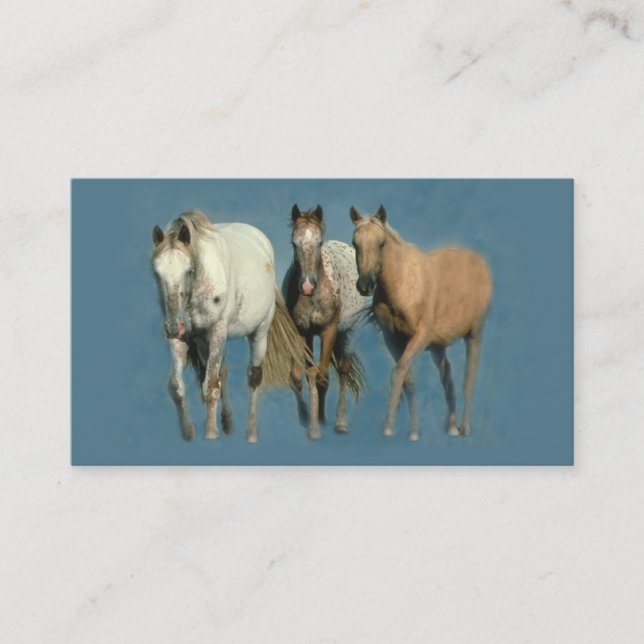 Chevaux sauvages et carte de visite merveilleux (Devant)