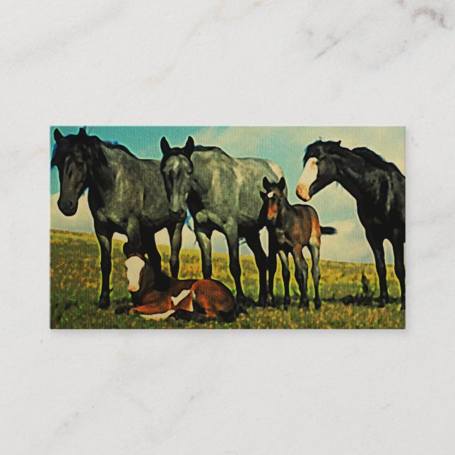 Chevaux vintages Cartes de visite (Devant)