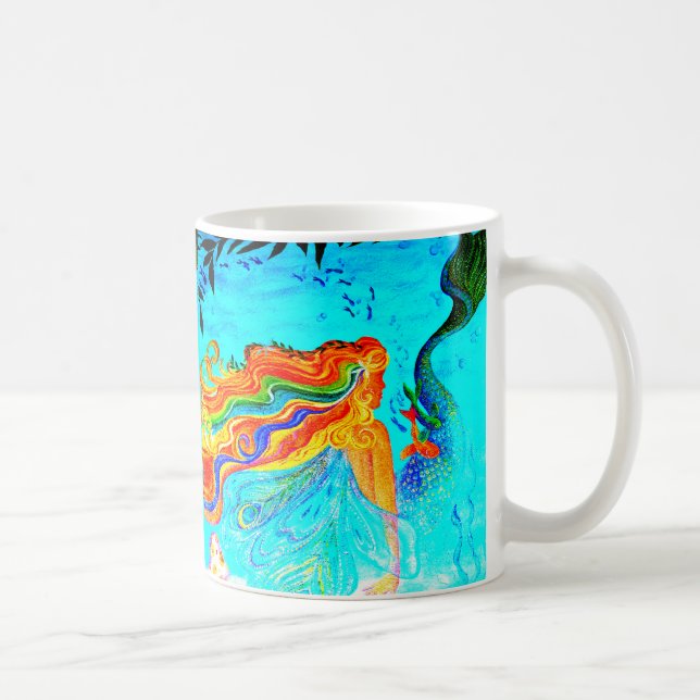 cheveux arc-en-ciel sirènes café tasse (Droite)