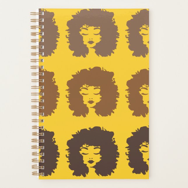 Cheveux bouclés naturels Jaune Marron Reliure spir (Devant)