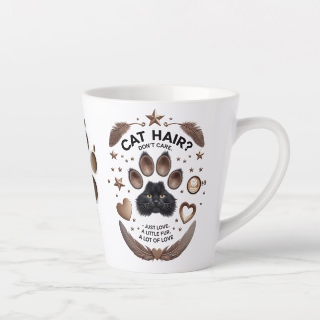 Cheveux de chat ne se soucient pas de la latte Mug (Droite)
