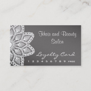 Cheveux de dentelle et carte blancs de fidélité
