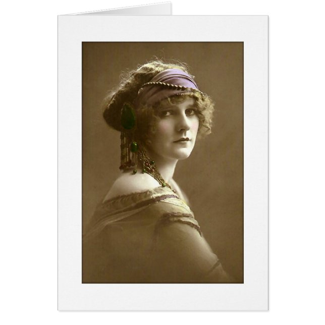 Cheveux de femme victorienne en perles et foulard (Devant)