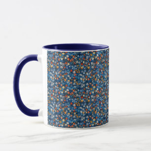 Cheveux Fleur sauvage Imprimer Indigo Blue Mug