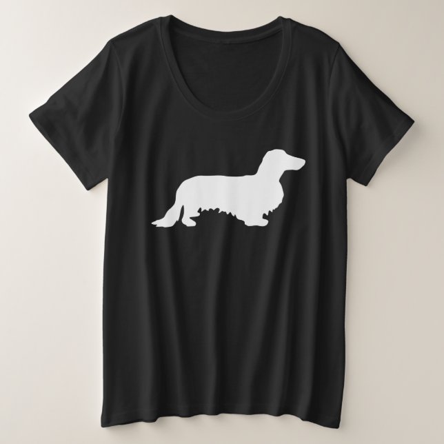 Cheveux longs Dachshund - Silhouette 2 (Design devant)