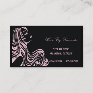 Cheveux noirs, ongle, Carte de visite maquillage