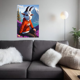 Chèvre anthropomorphique   AI Art Poster