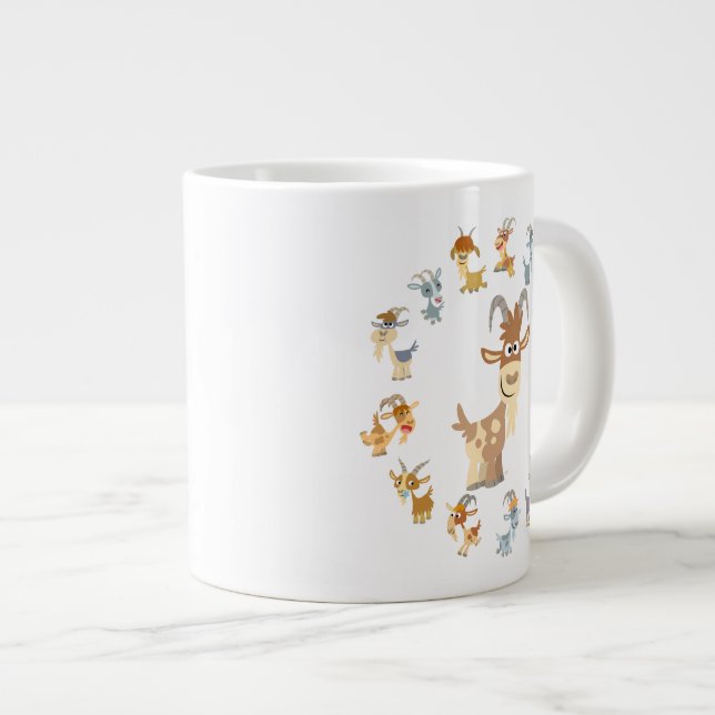 Chèvre caricaturale Mandala Jumbo Mug (Devant droit)