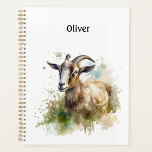 chèvre dans un vert pâturage aquarelle personnalis