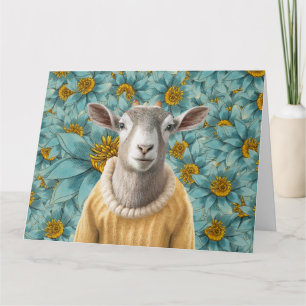 Chèvre Farmhouse Style Turquoise et jaune carte