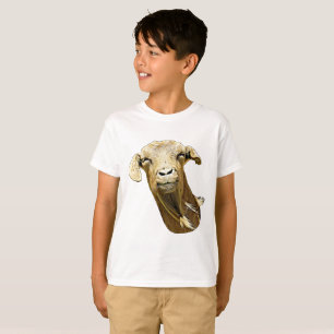 chèvre mignonne face ferme animal d'art T-shirt