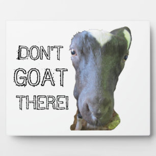 Chèvre "NE VEUX PAS LÀ !" Plaque