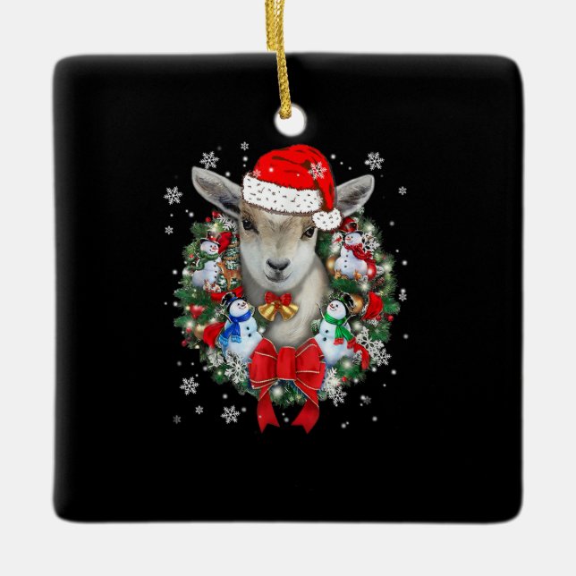 Chèvre Noël Ornament Décoration Cadeau Noël Cadeau (Devant)