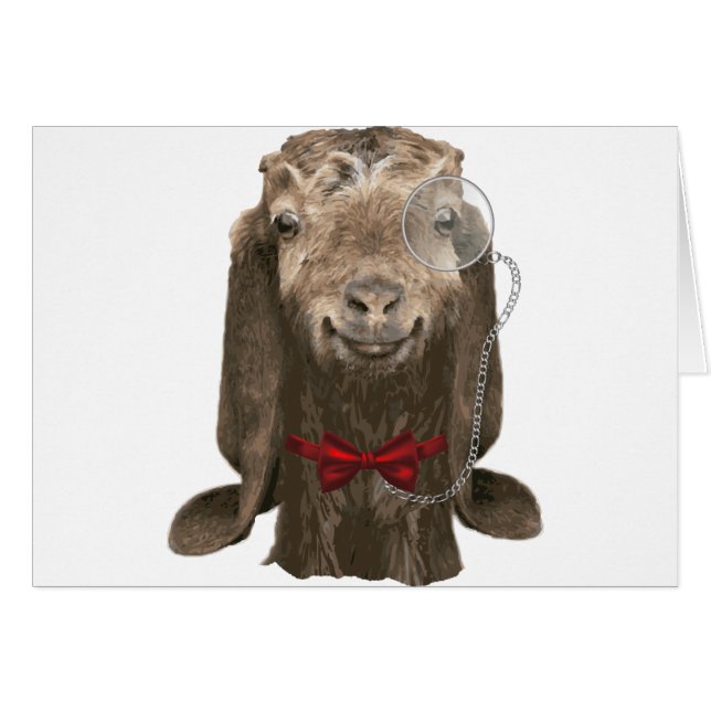 Chèvre Nubienne Drôle Avec Monocle (Devant horizontal)