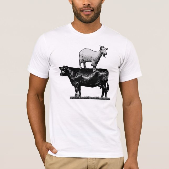 Chèvre sur le T-shirt de vache (Devant)