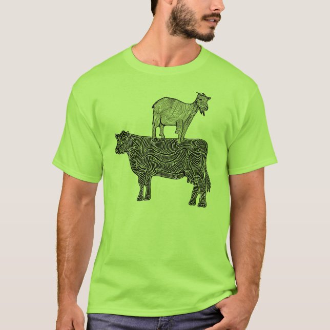 Chèvre sur un T-shirt de vache (Devant)