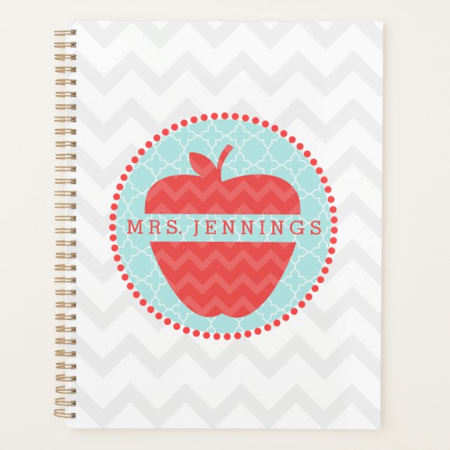 Chevron Apple Quatrefoil Professeur personnalisé (Devant)