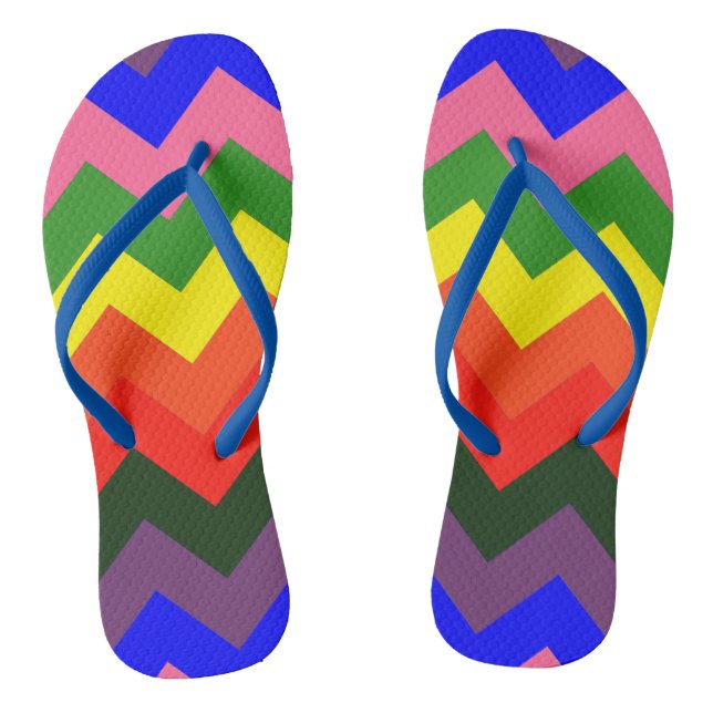 chevron arc-en-ciel tongs sandales chaussures (Semelle)