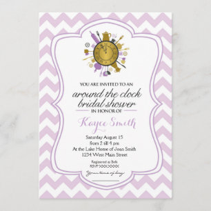 Chevron autour de l'horloge Invitation de la douch