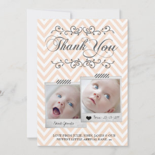 Chevron Baby Photos Merci Cartes de notes