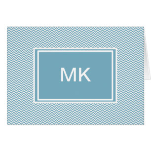 Chevron bleu avec le monogramme