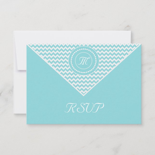 Chevron bleu et blanc RSVP (Devant)