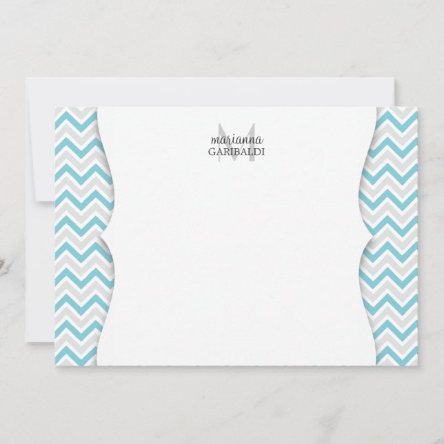 Chevron bleu et moderne Personnalisé (Devant)