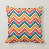Chevron bleu rouge 2 en 1 Oreiller décoratif