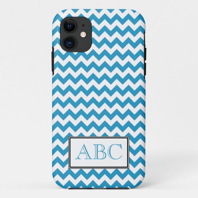 Chevron Blue & White iPhone 5 Coque (Dos)