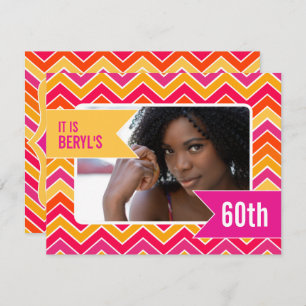 Chevron brillant photo 60e anniversaire invitation