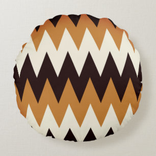 Chevron Brown Tan & Blanc Imprimé Coussin à lancer