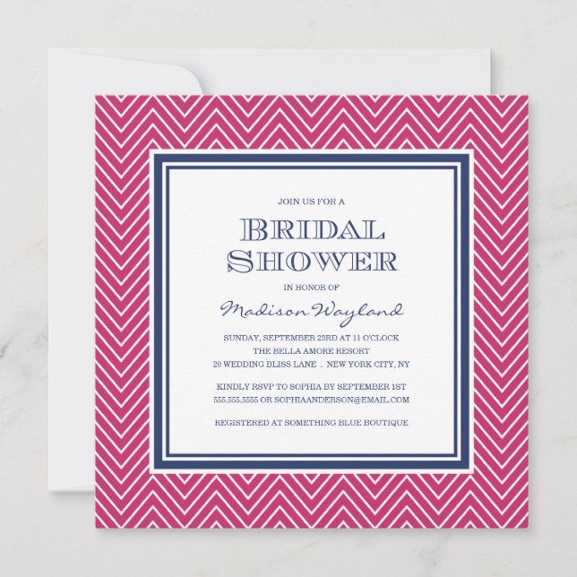 CHEVRON CHIC| INVITATION À LA DOUCHE BRIDALE (Devant)