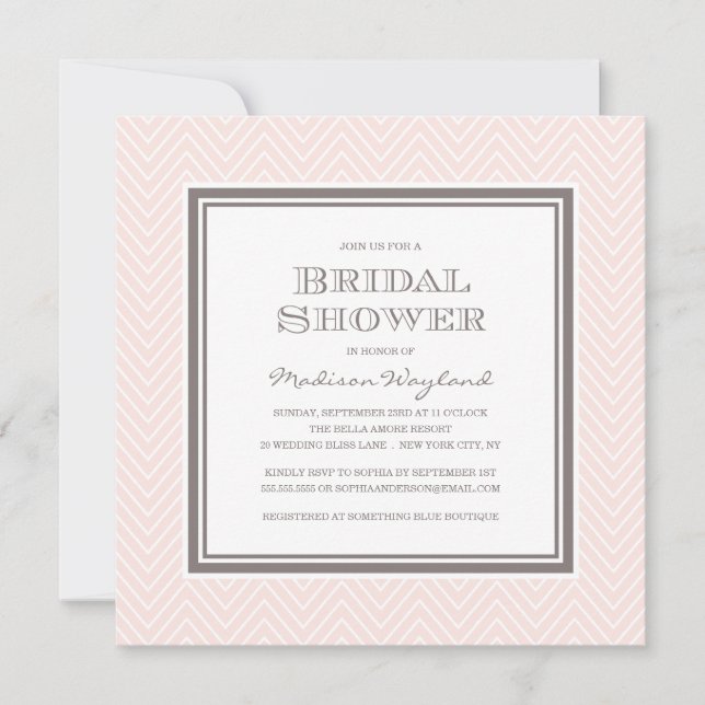 CHEVRON CHIC| INVITATION À LA DOUCHE BRIDALE (Devant)