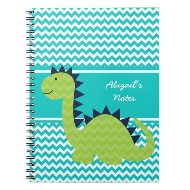 Chevron Dinosaur sur Chevron Carnet personnalisé (Devant)