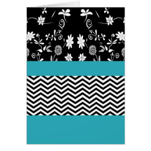 chevron floral bleu