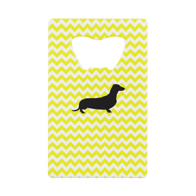 Chevron jaune citron avec Dachshund (Devant)