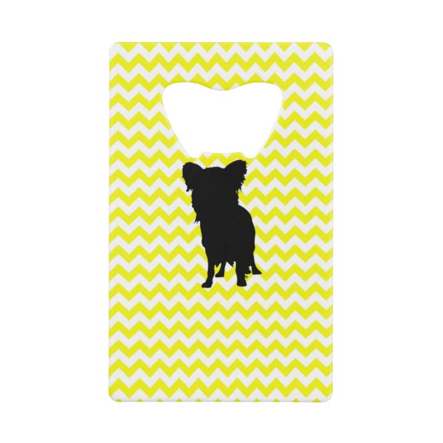 Chevron Jaune Citron Avec Silhouette Yorkie (Devant)
