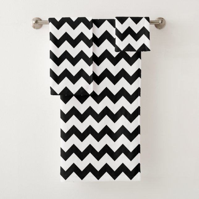 Chevron noir et blanc chic (En situation)