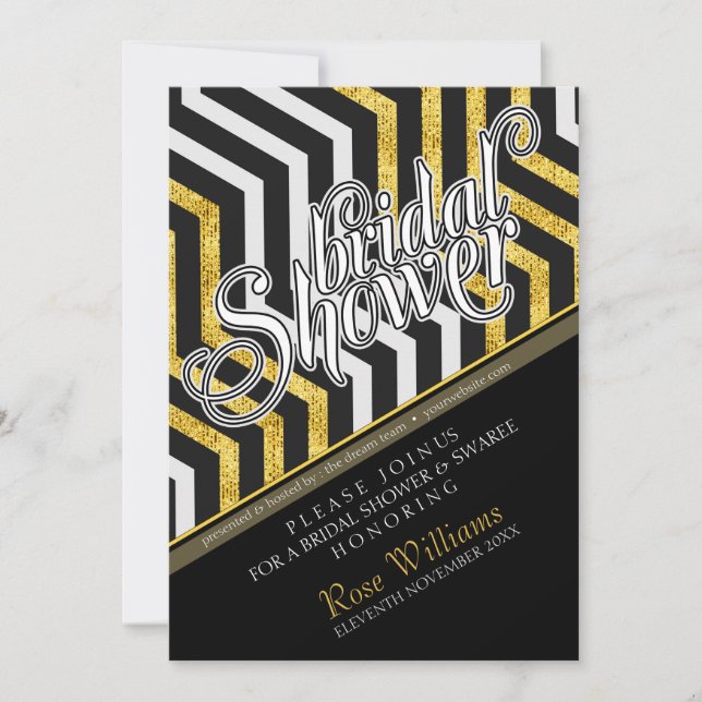 Chevron Perspective Glam Bridal Shower Invitation (Devant)