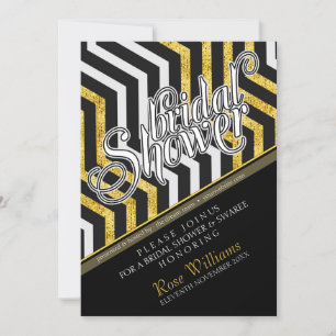 Chevron Perspective Glam Bridal Shower Invitation