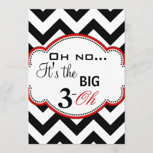 Chevron Print Dirty 30 Invitations